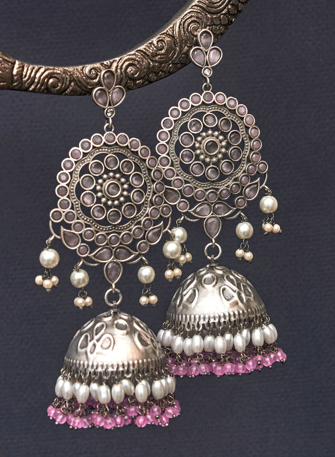 Pranali stone jhumka