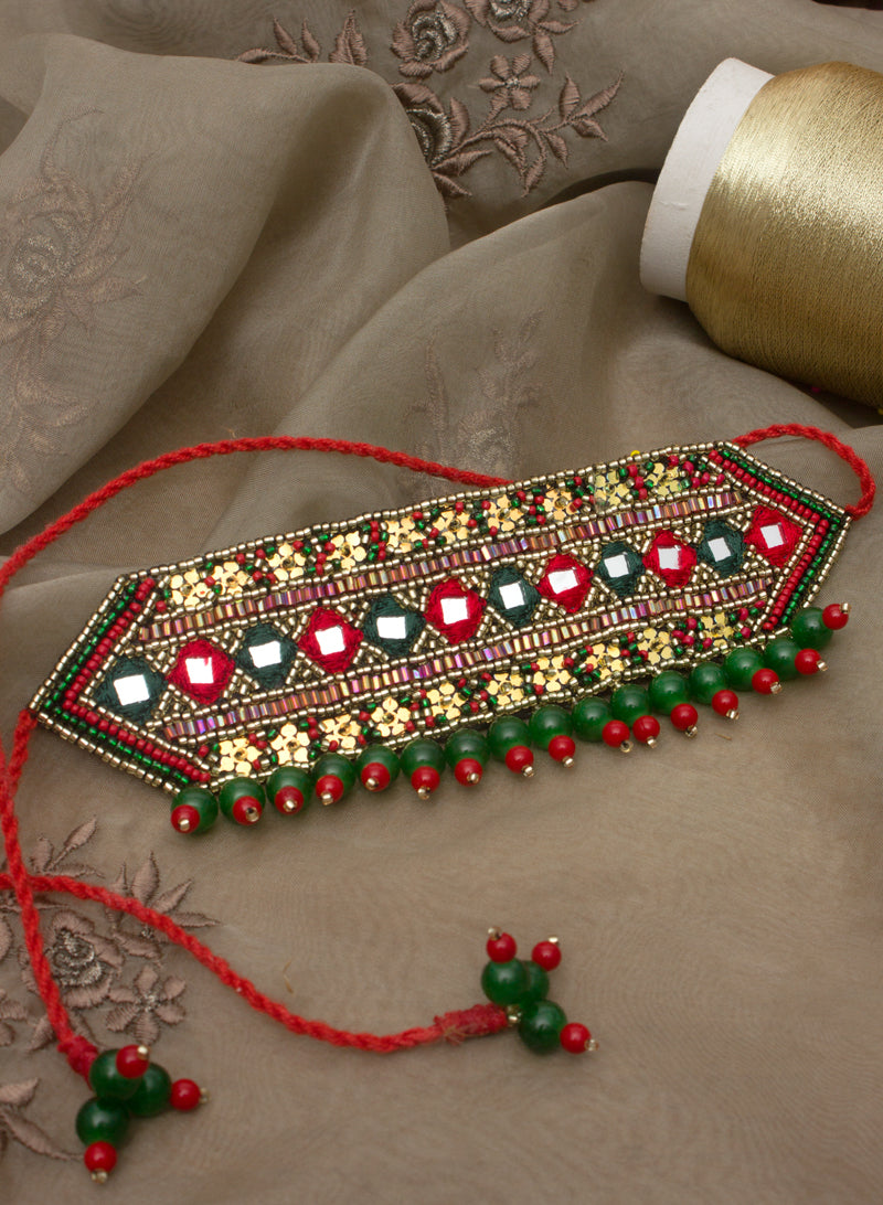 Jennifer Red and Green Choker