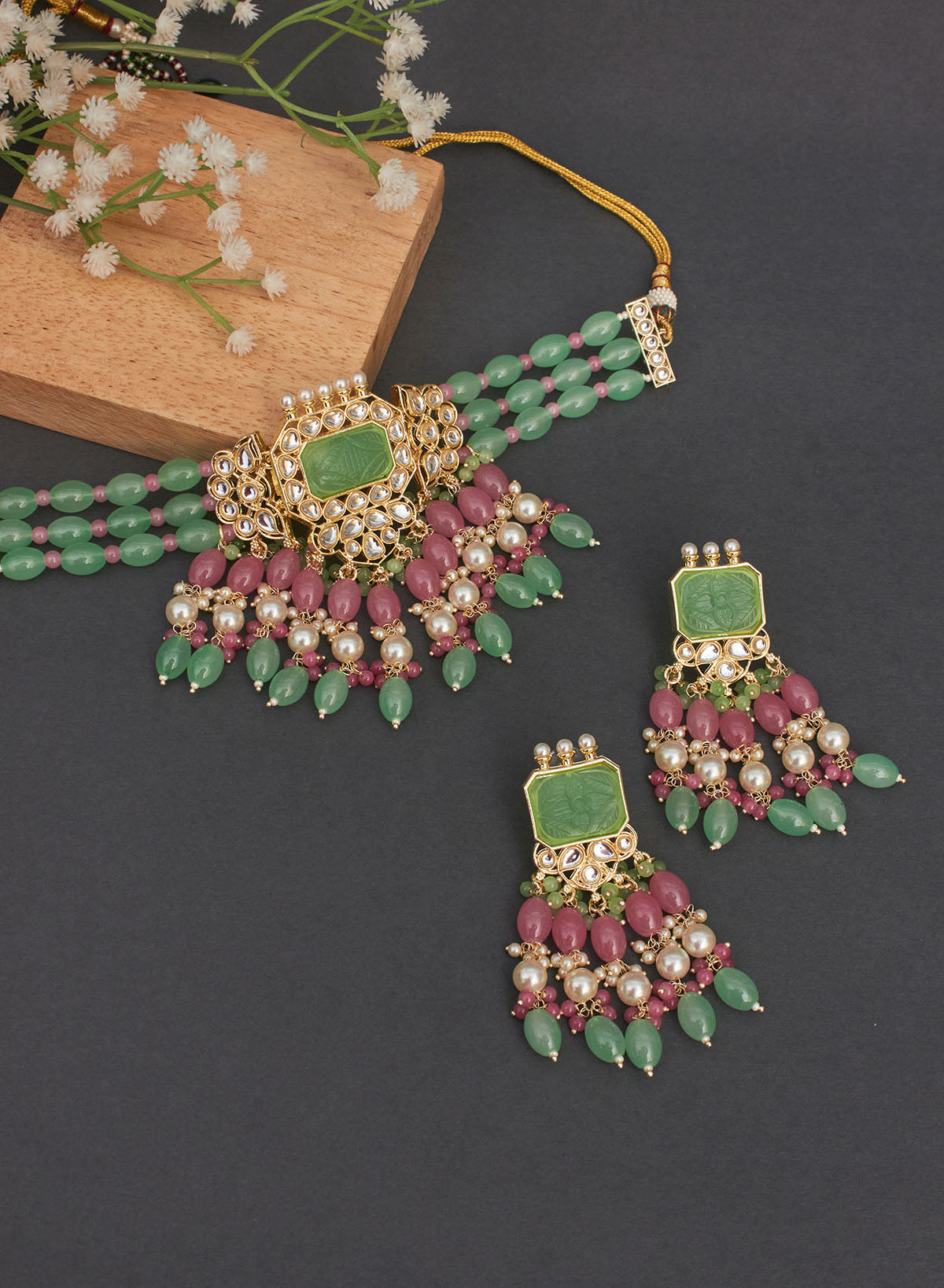Poornima stone choker set