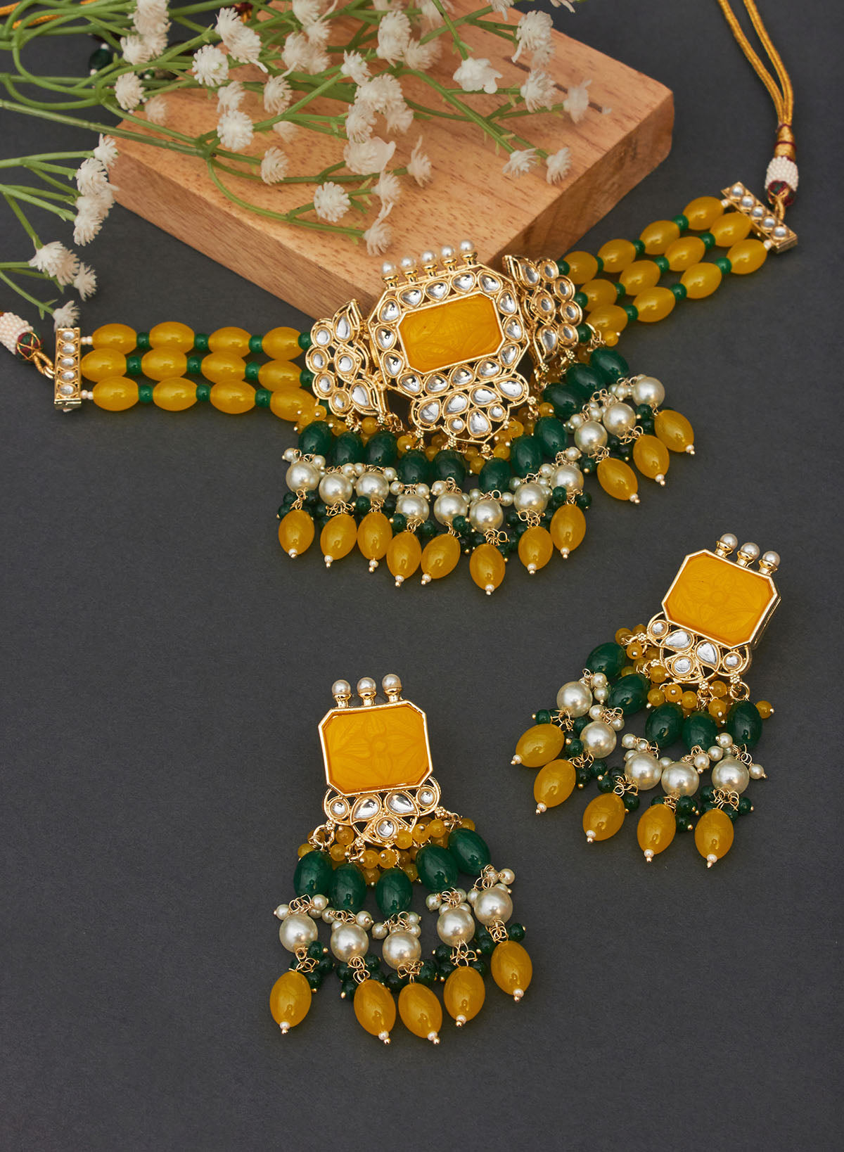 Poornima stone choker set