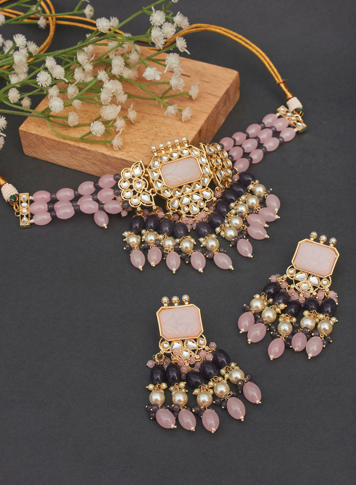 Poornima stone choker set