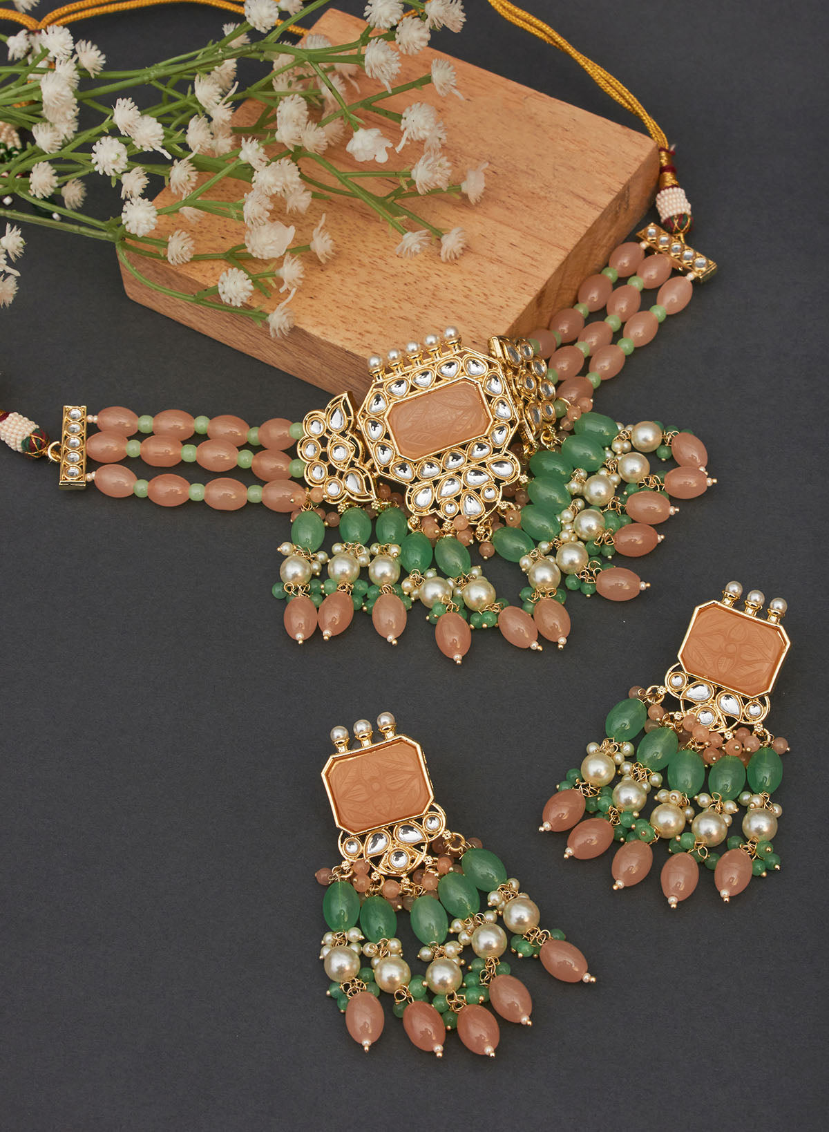 Poornima stone choker set