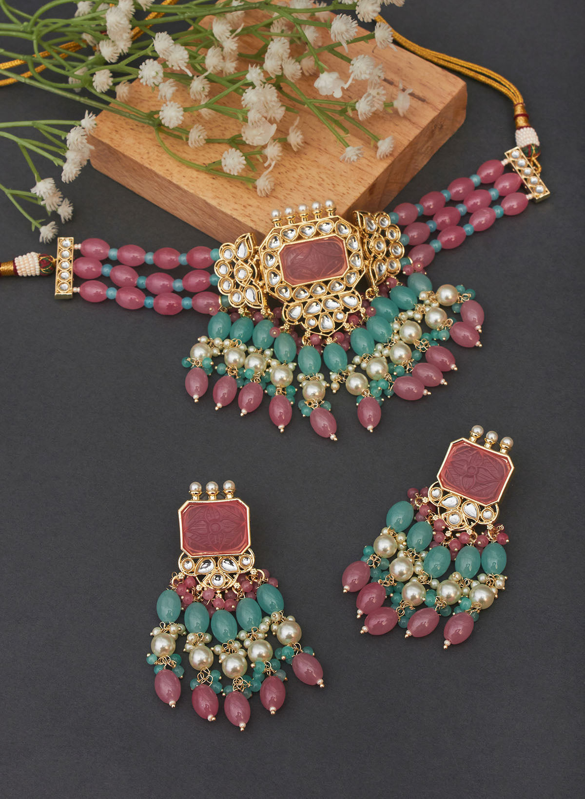 Poornima stone choker set
