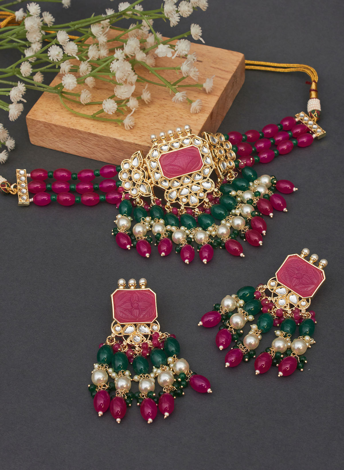 Poornima stone choker set