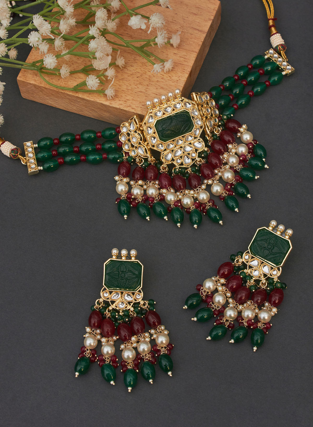 Poornima stone choker set