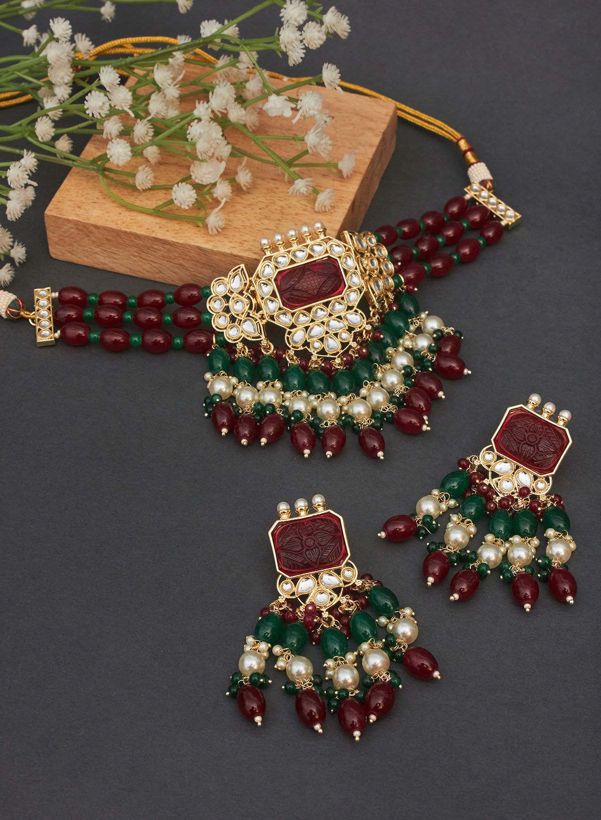 Poornima stone choker set