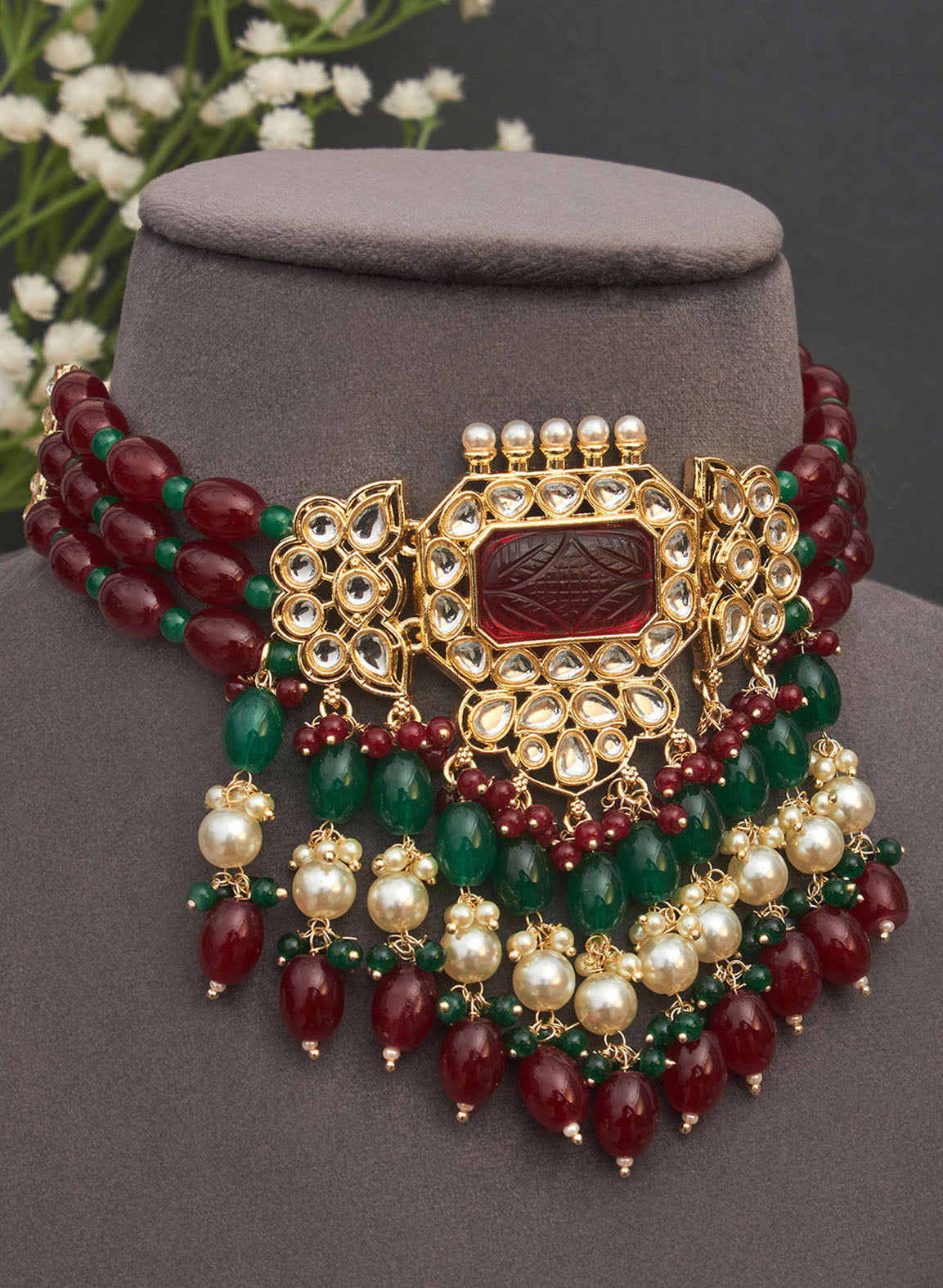Poornima stone choker set