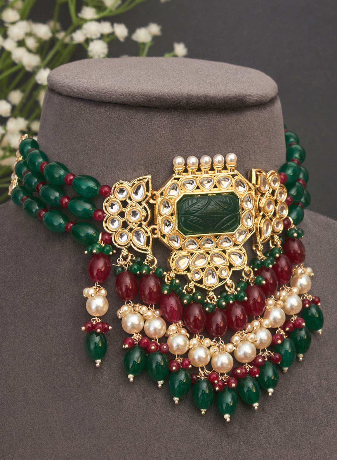 Poornima stone choker set