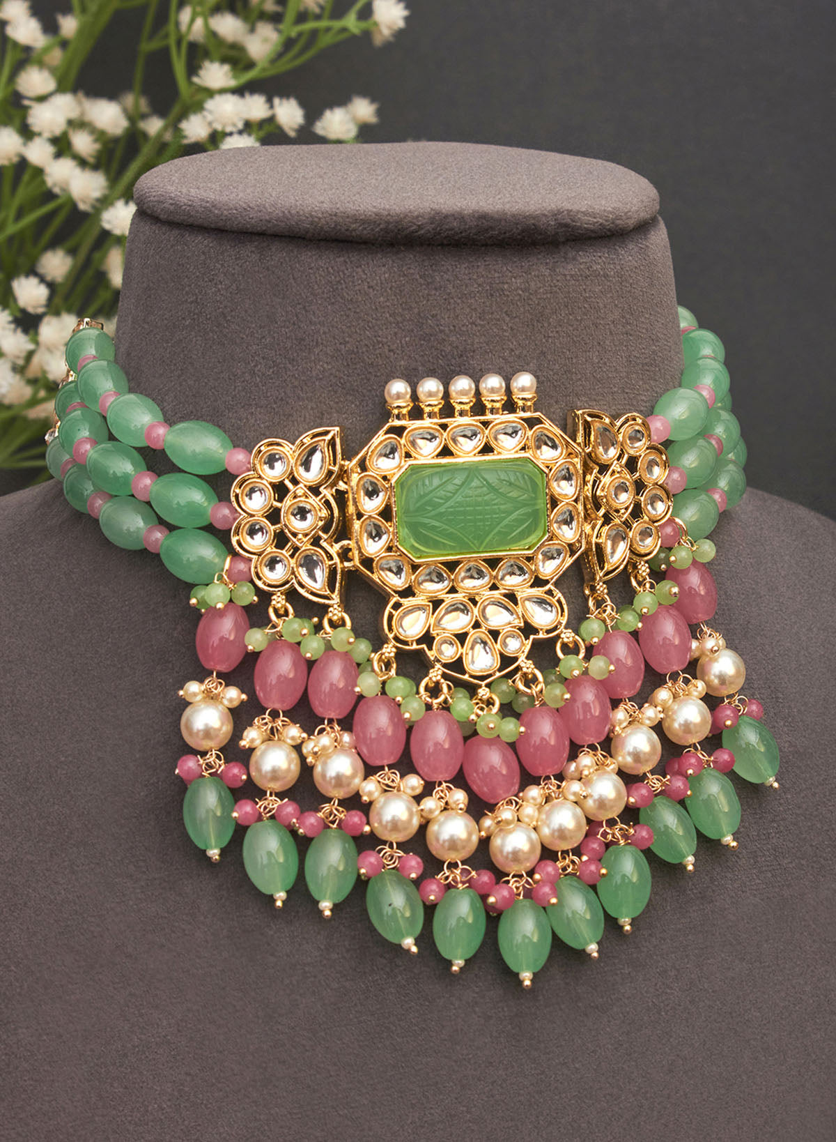 Poornima stone choker set
