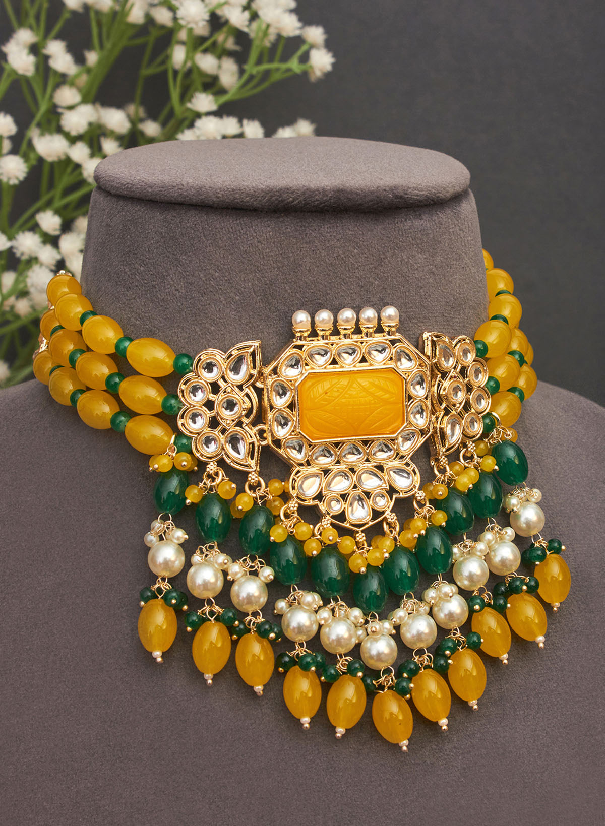 Poornima stone choker set