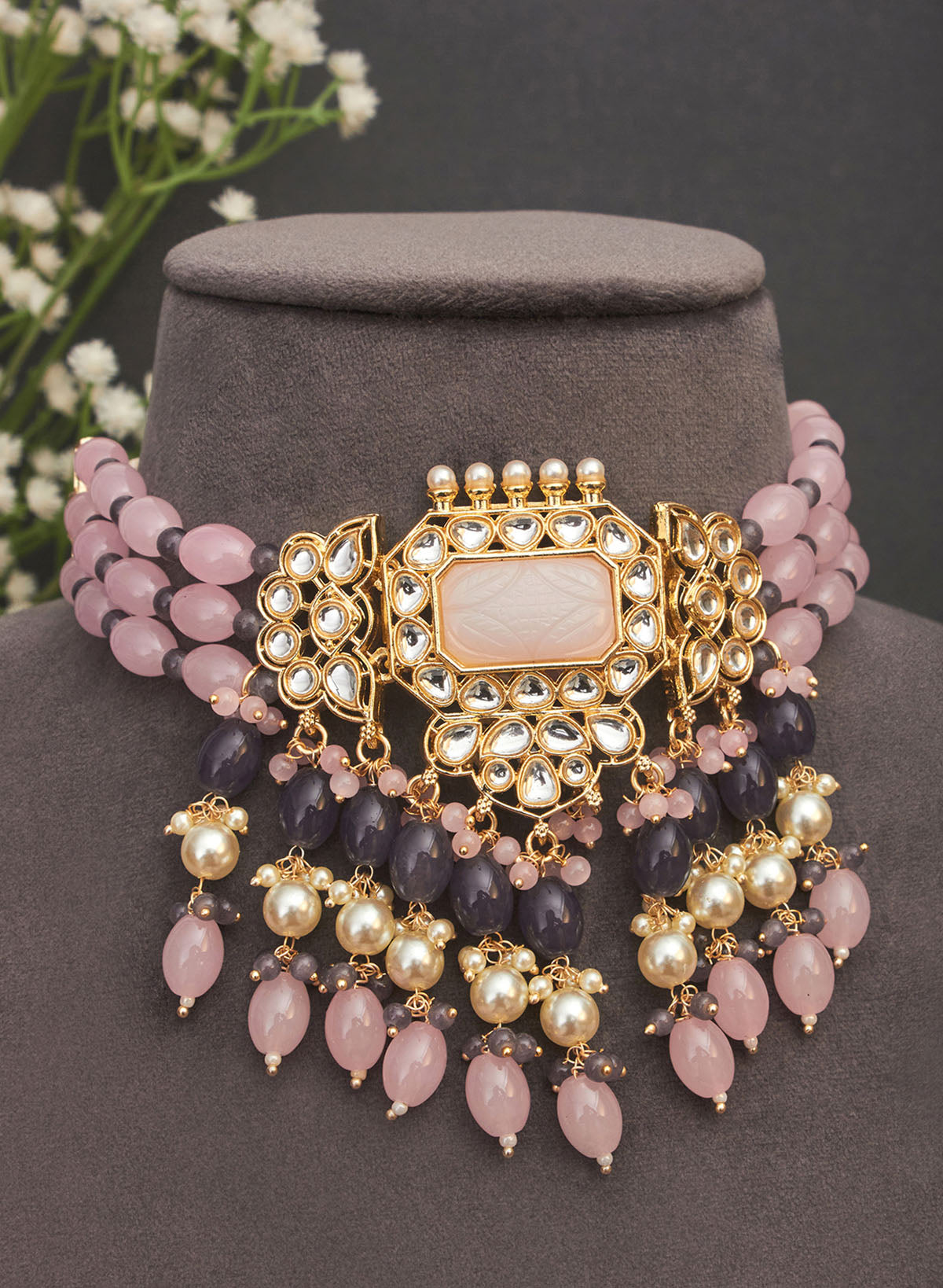 Poornima stone choker set