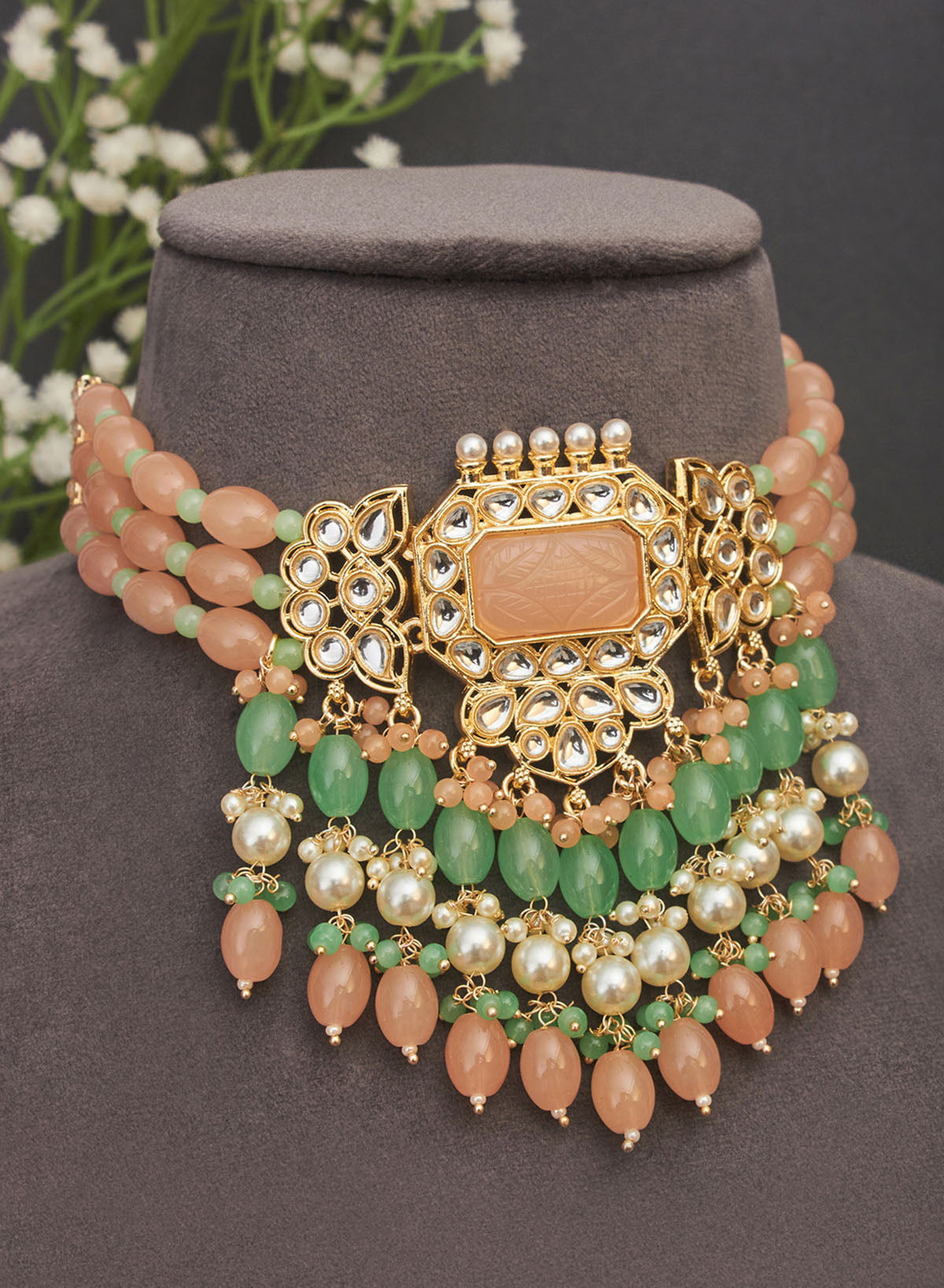 Poornima stone choker set