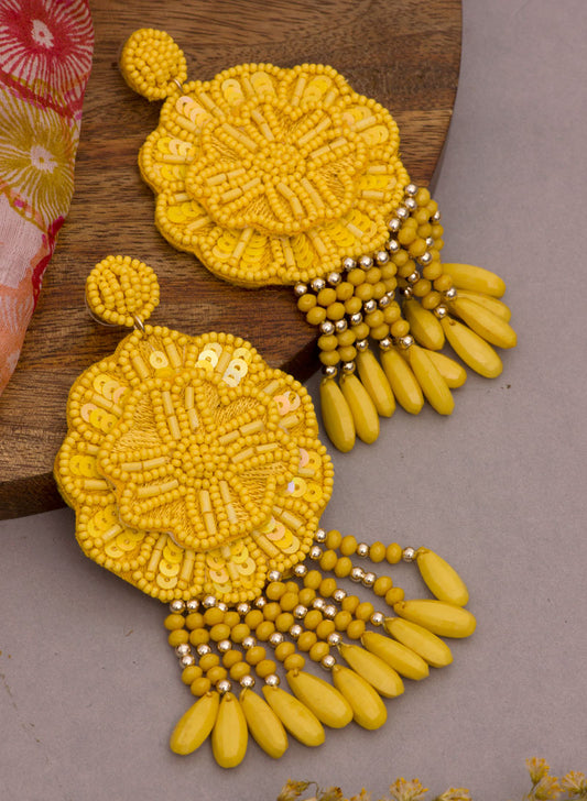 floral bead earring