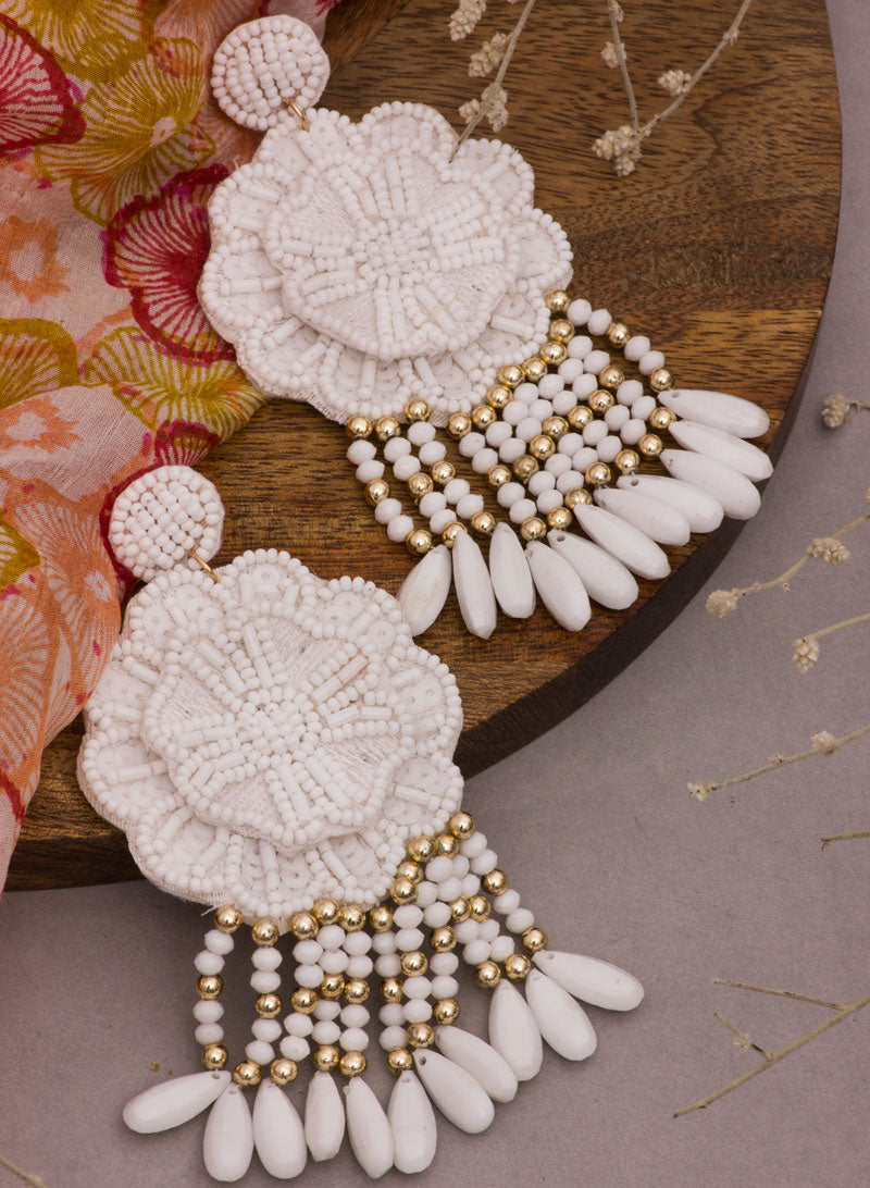 floral bead earring
