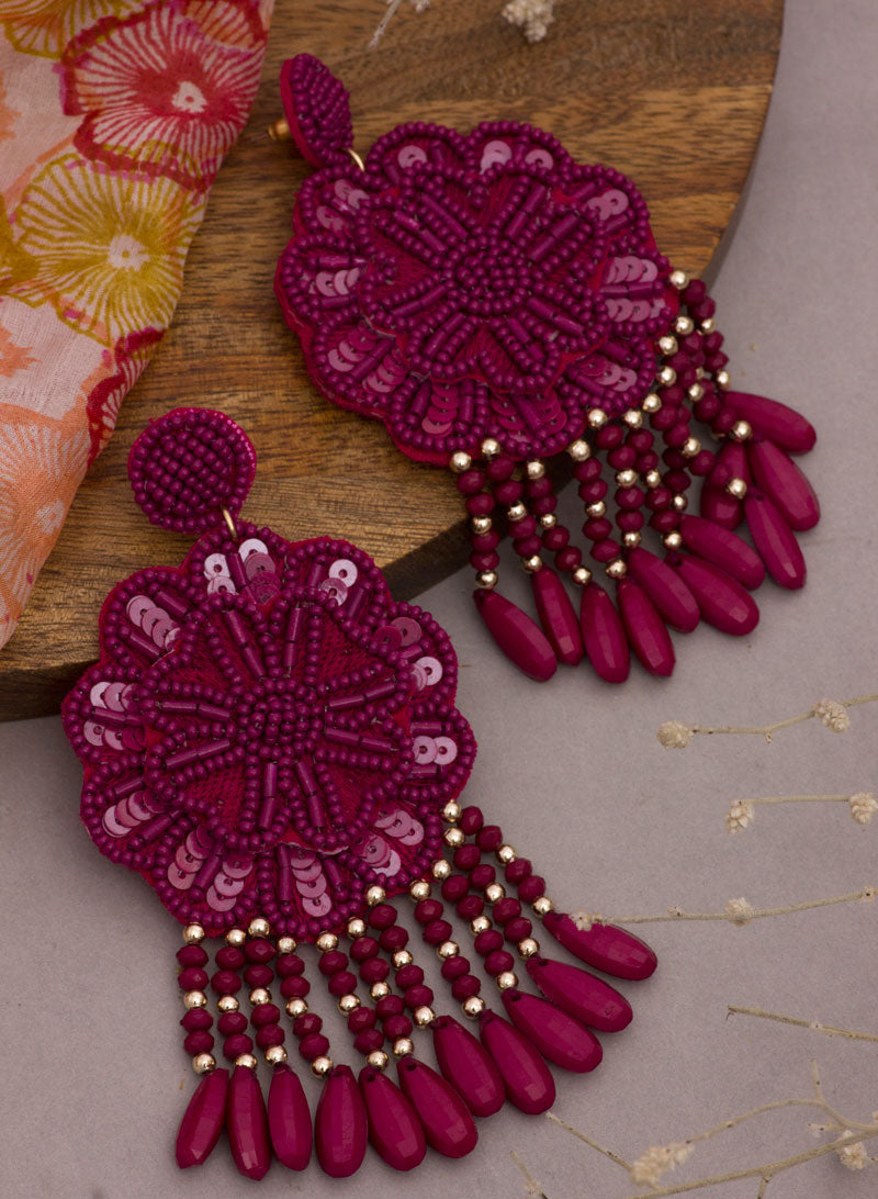 floral bead earring