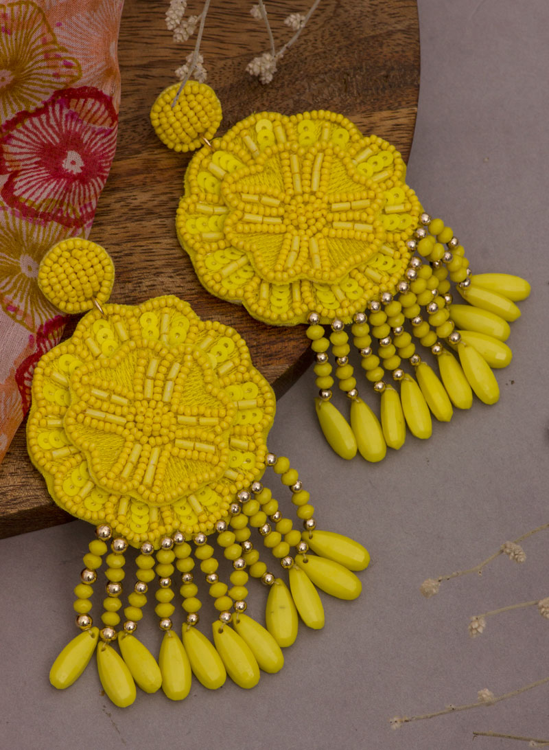 floral bead earring