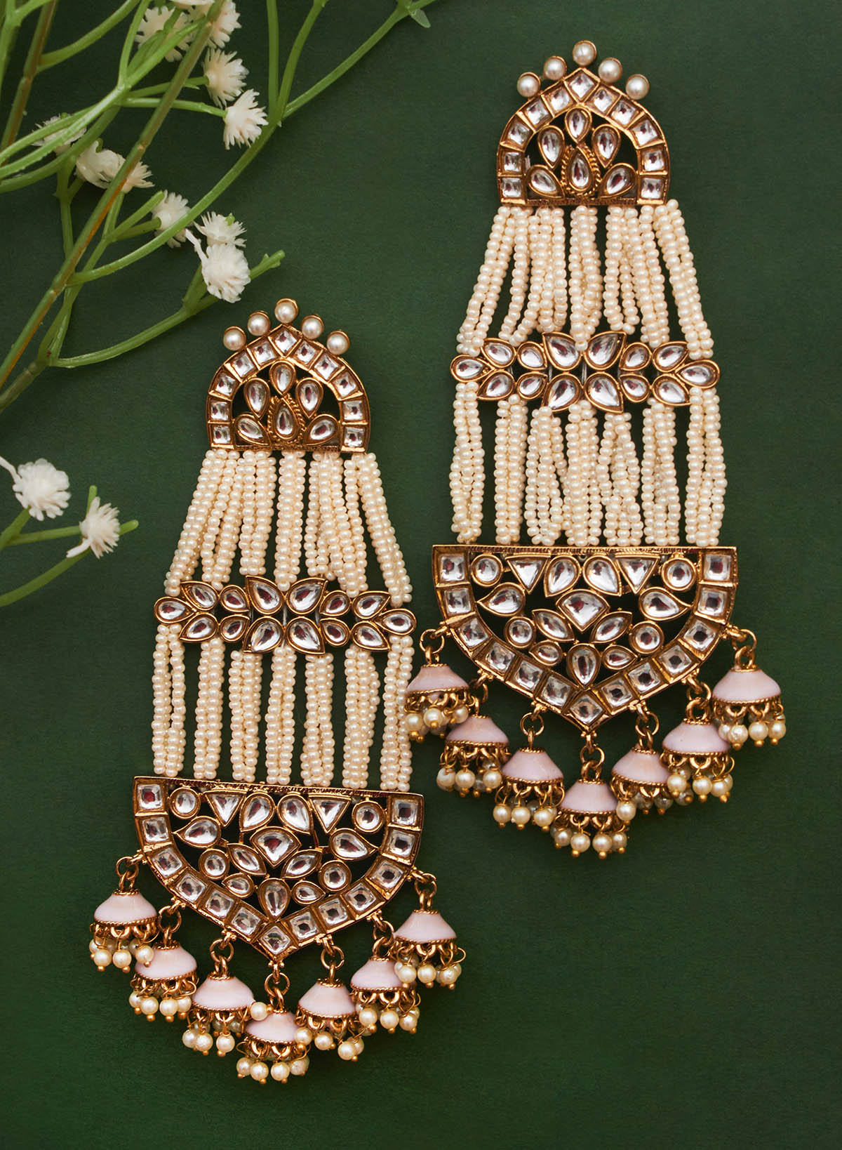 Rukmi stone long earrings comes with saharra