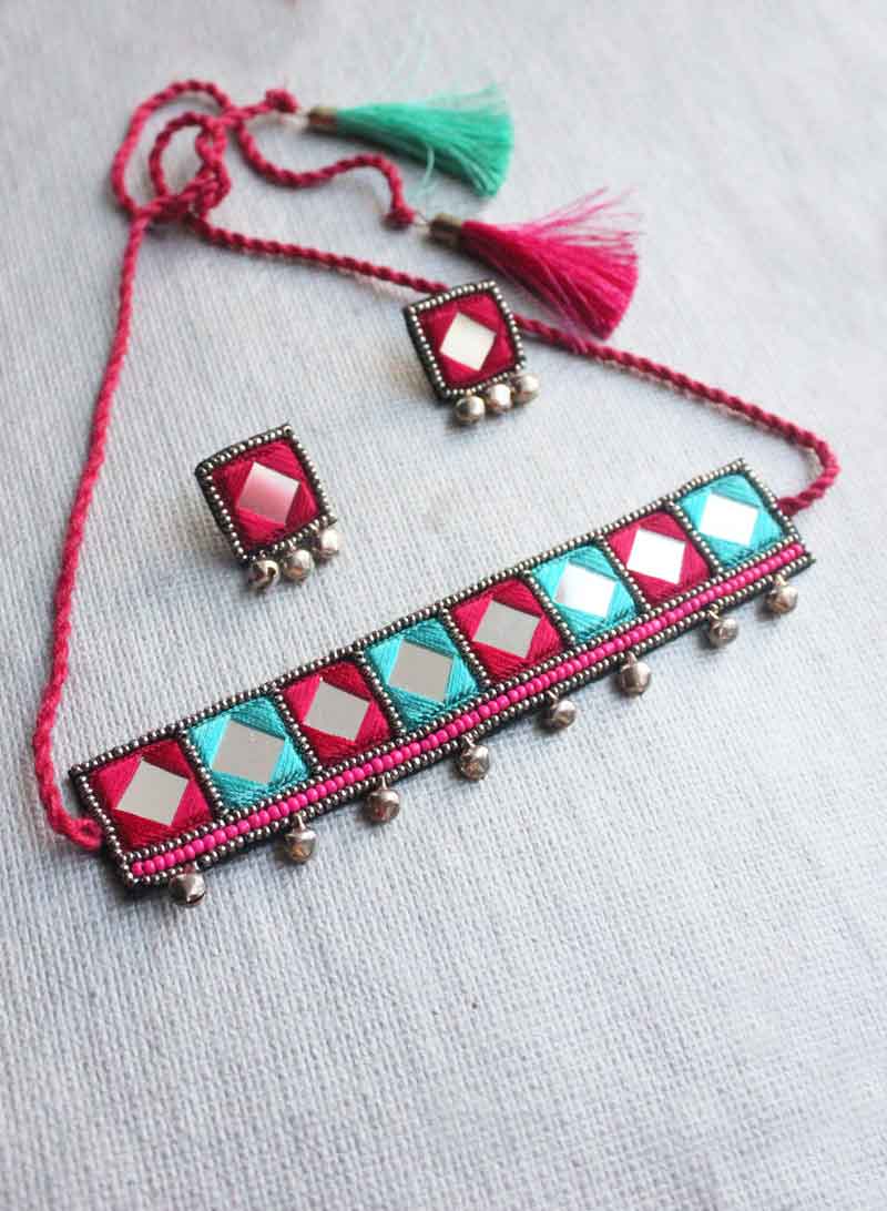Gopika Blue and Pink Choker