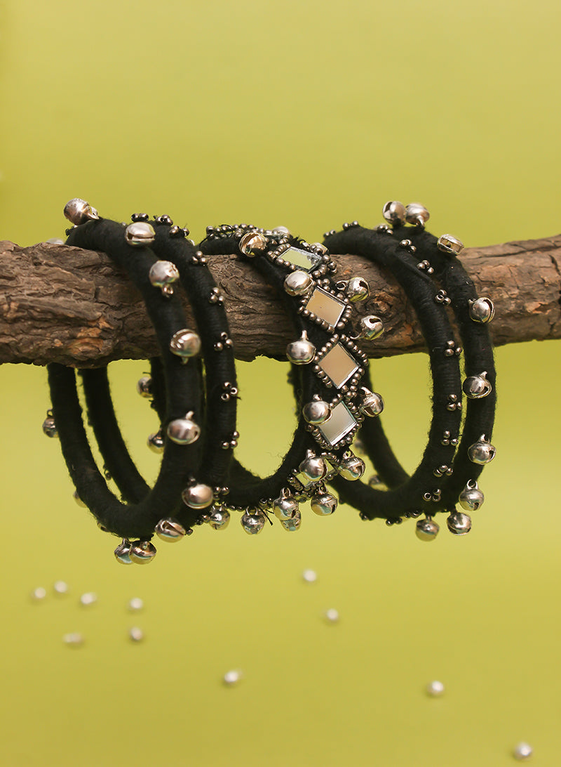 Black Mirror Bangle Set