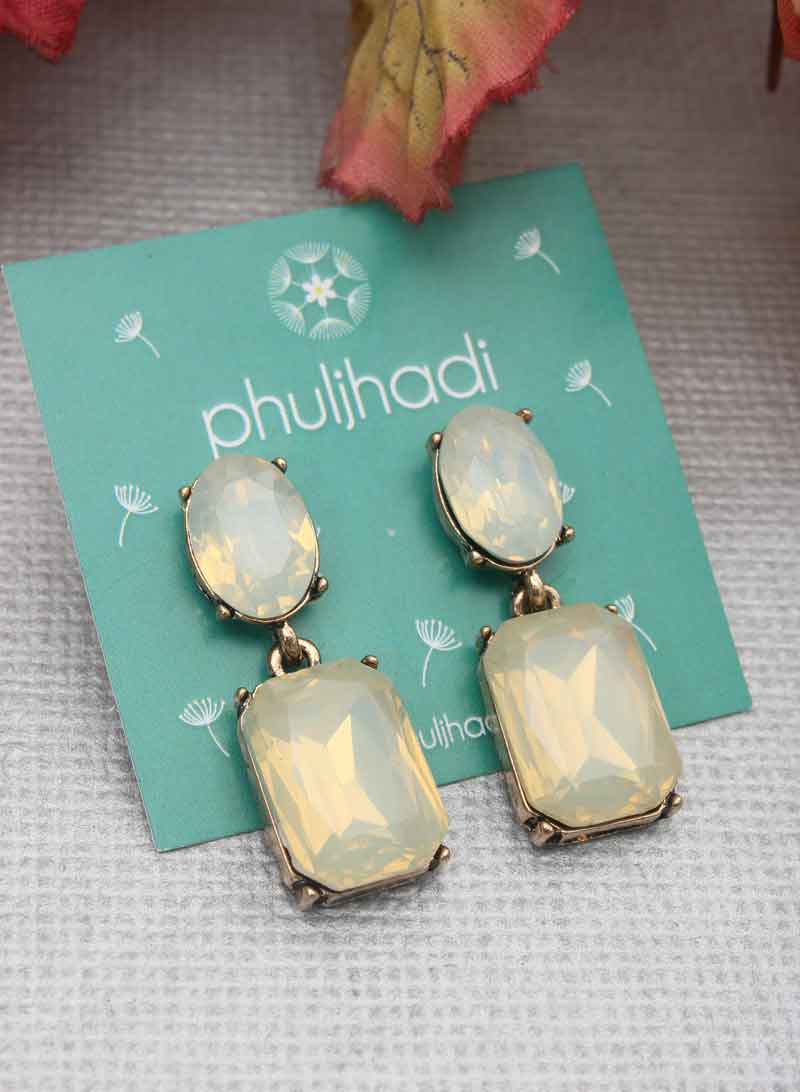 red and white stone earring