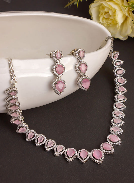 edie rhodium necklace set