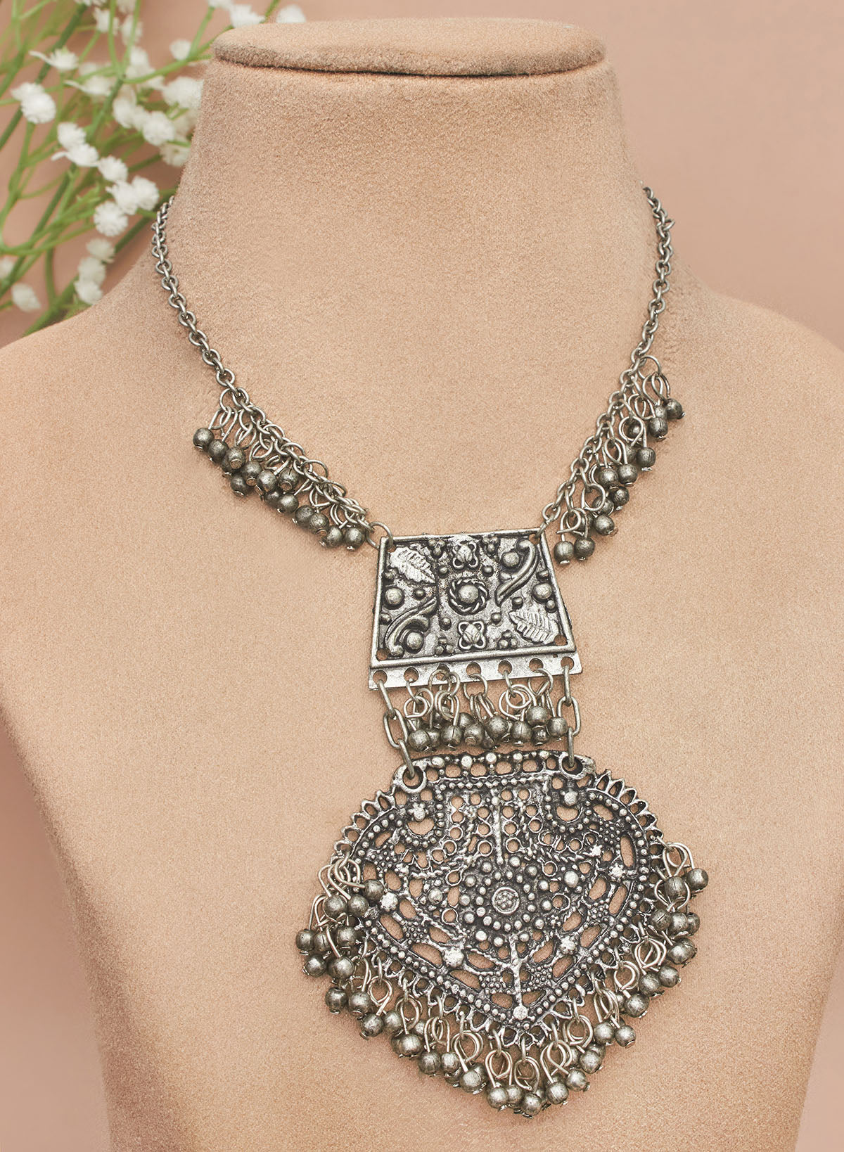 Mahua oxidised necklace