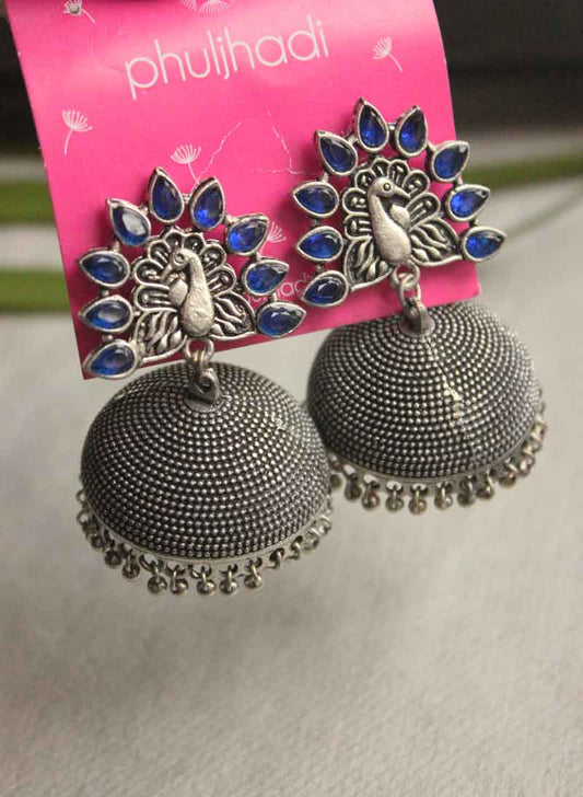 Stone Peacock Jhumka