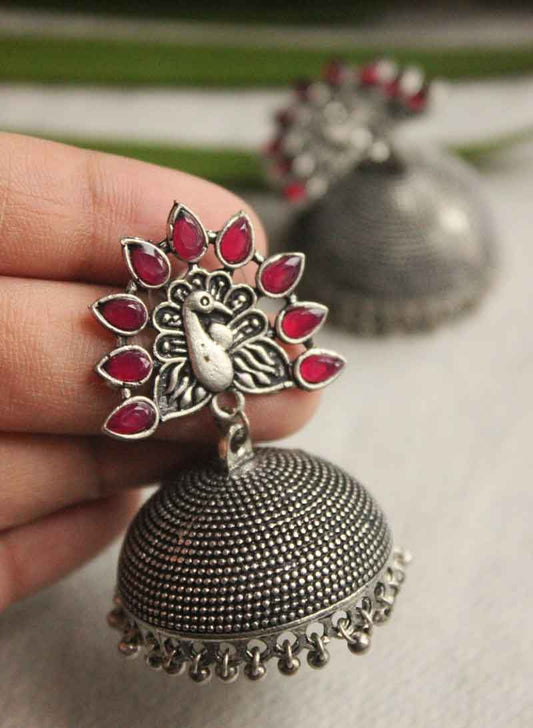 Stone Peacock Jhumka