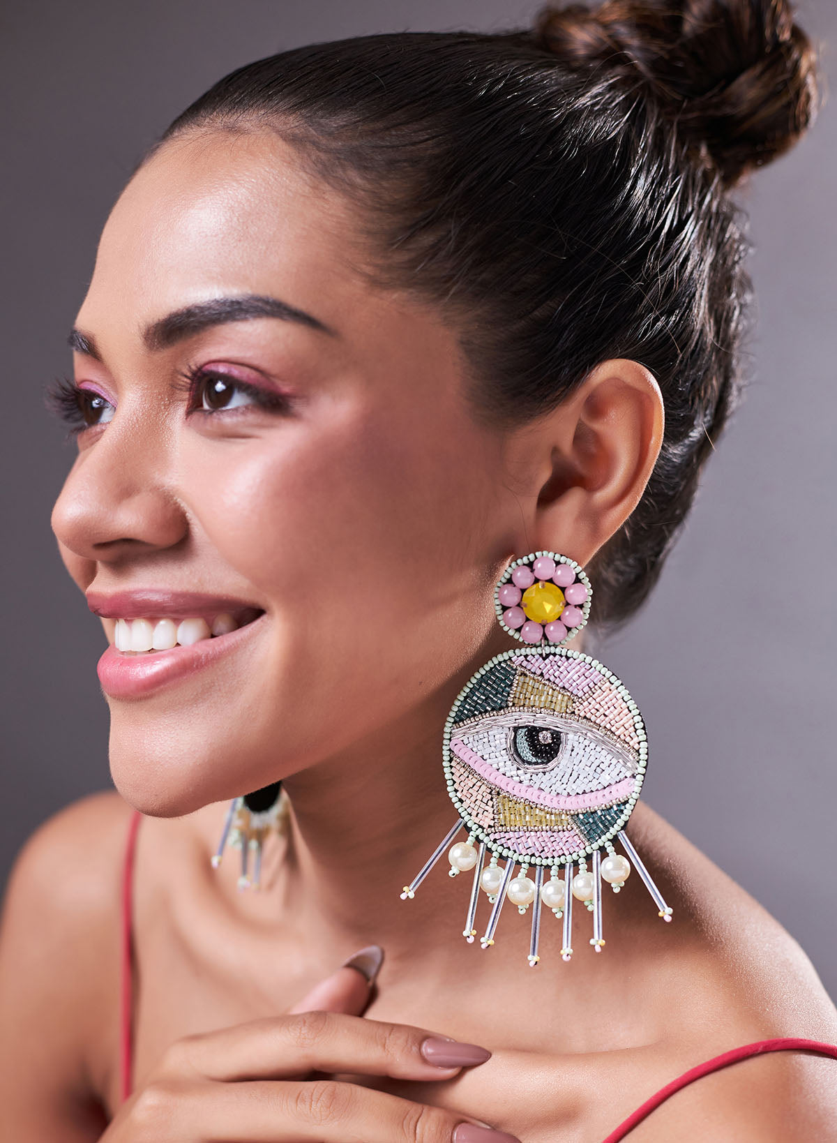 Agnes evil eye earring