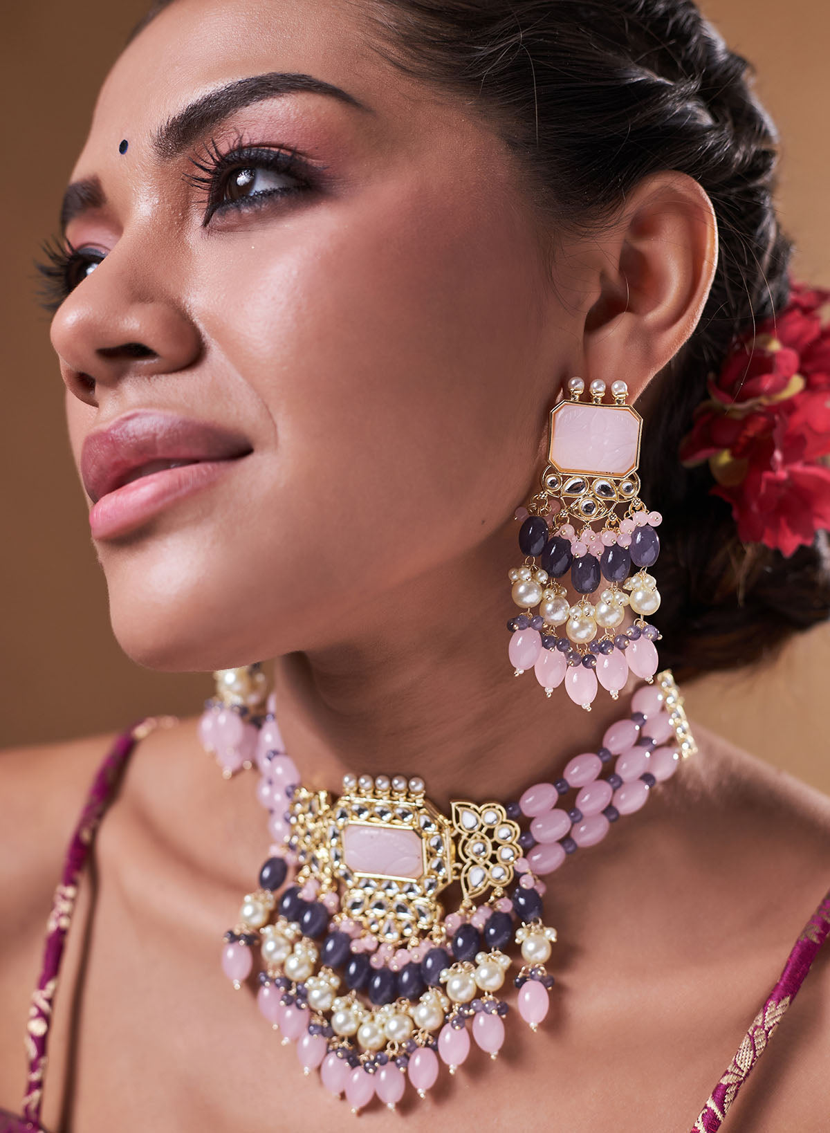 Poornima stone choker set