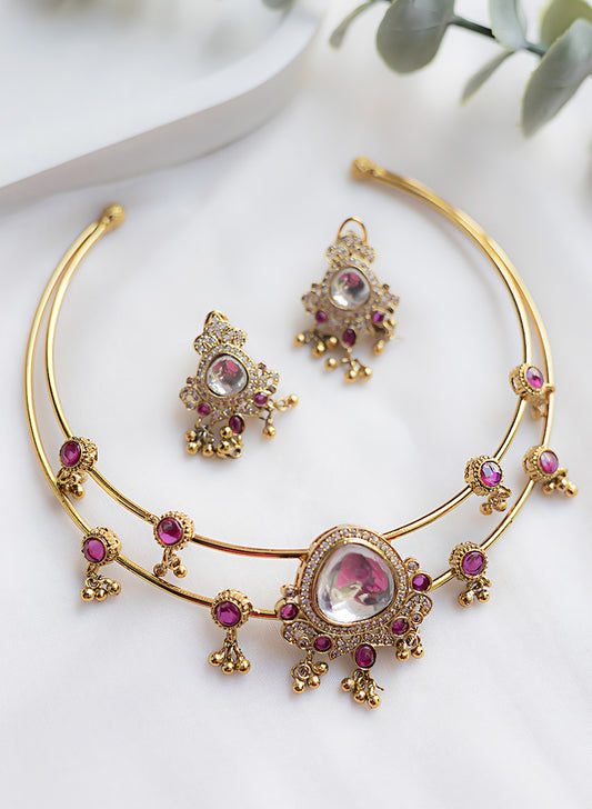 Varuni pink hasli set