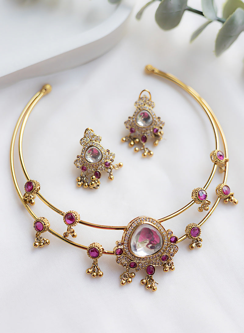 Varuni pink hasli set