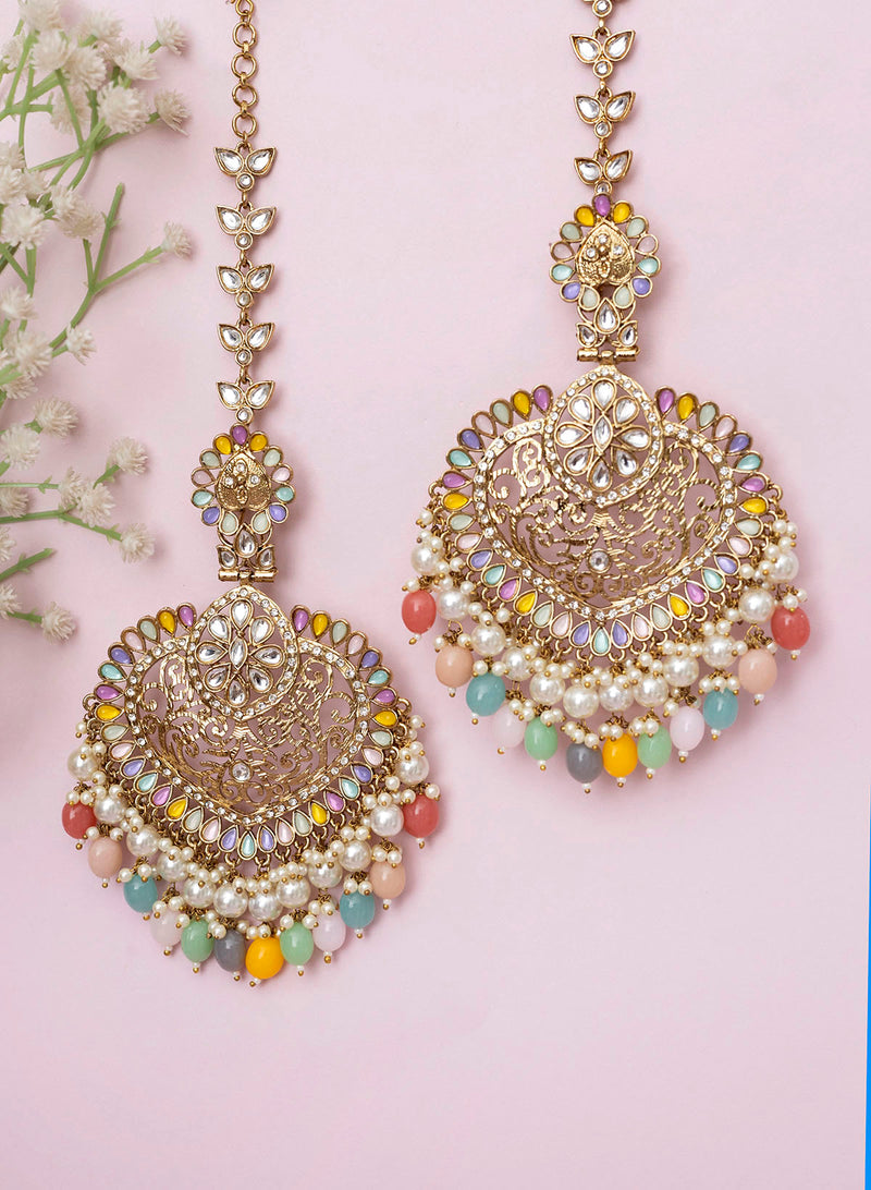 Naina Kundan Earrings with Sahara