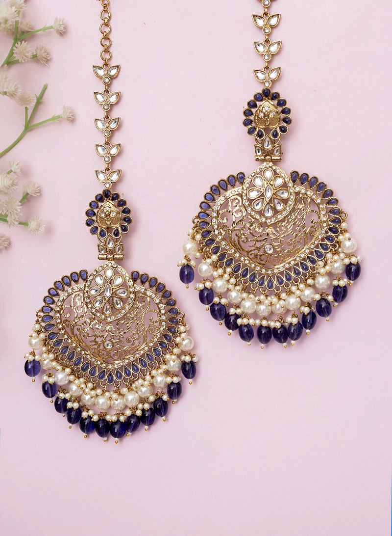 Naina Kundan Earrings with Sahara