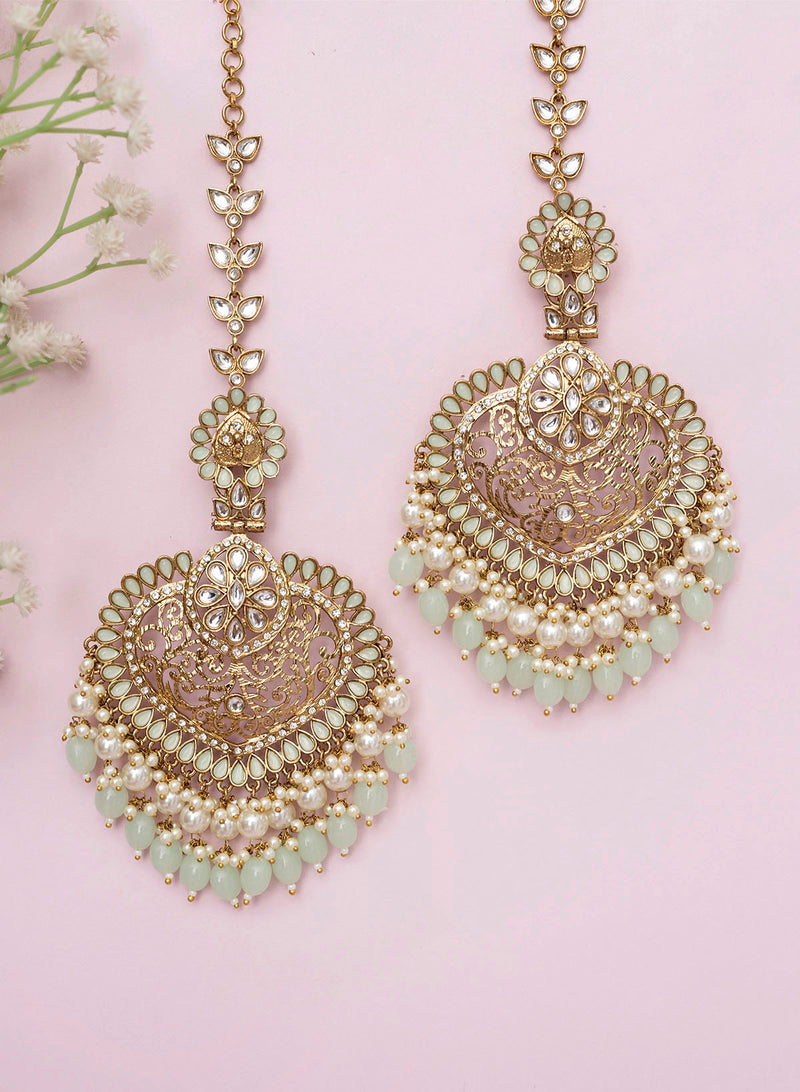 Naina Kundan Earrings with Sahara