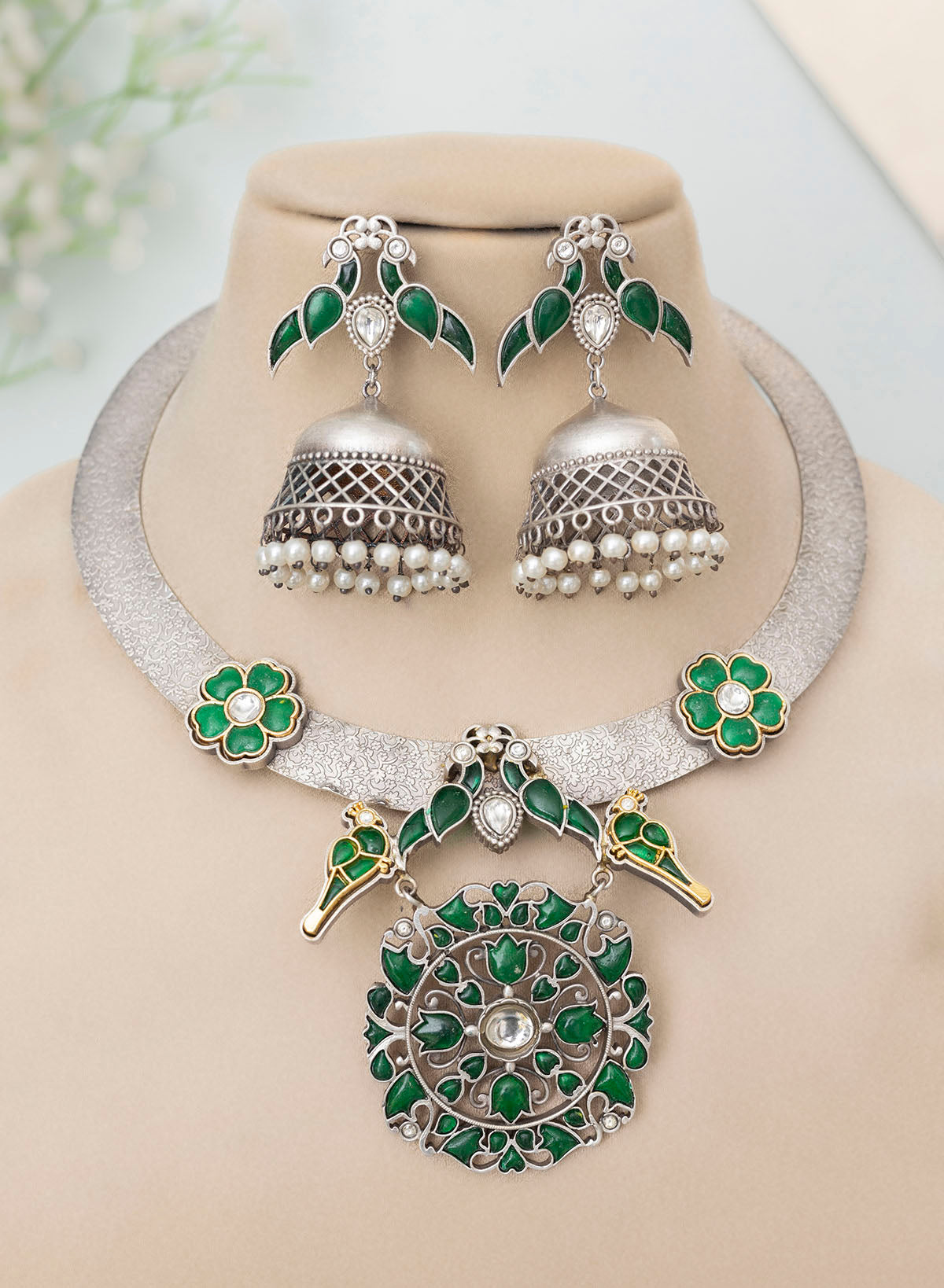 Dimpy Oxidised Hasli set