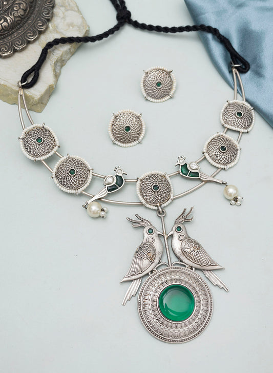 Dhritika Oxdised Neecklace set