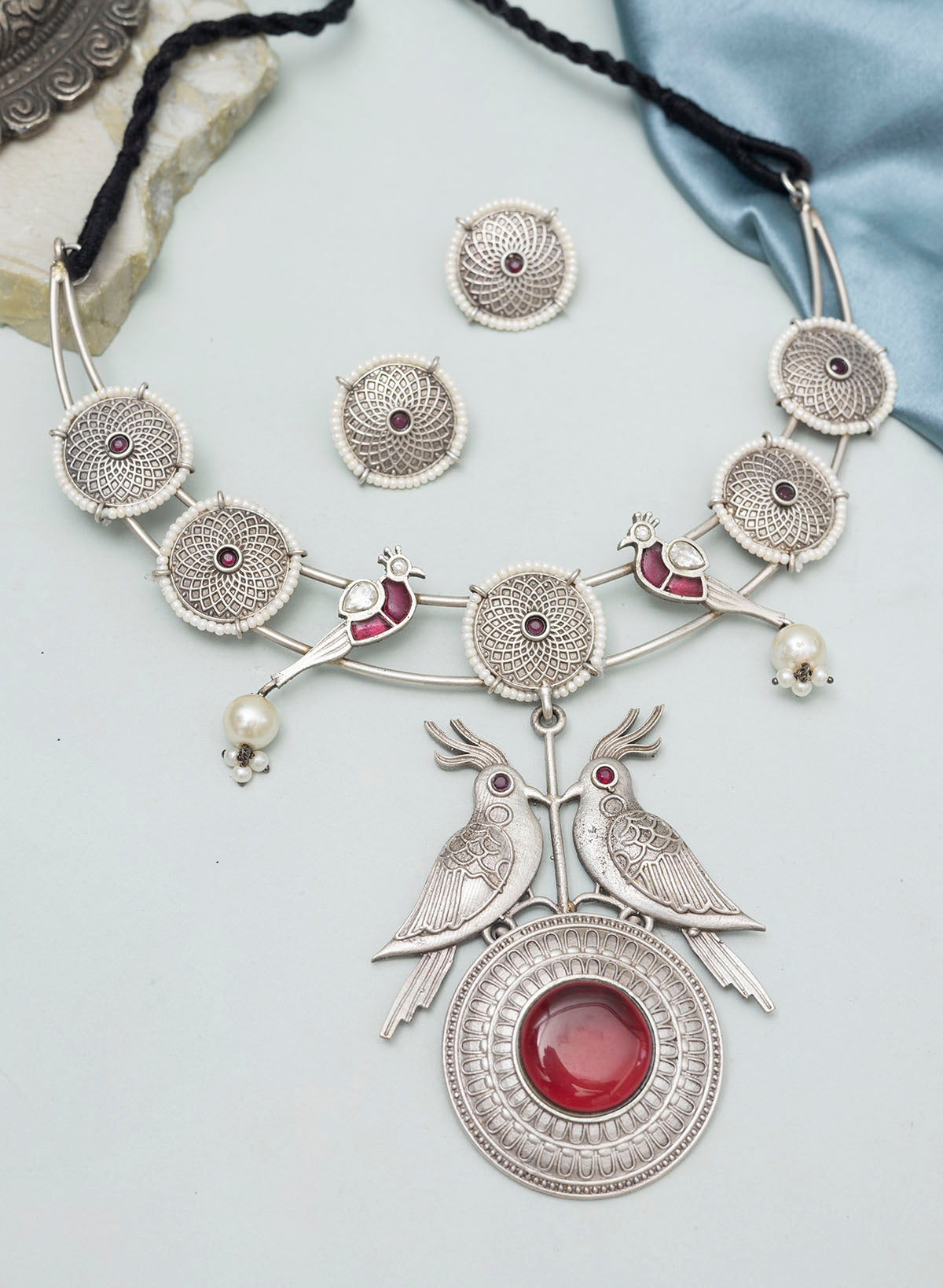 Dhritika Oxdised Neecklace set