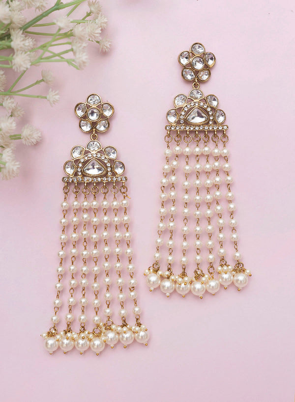 Divyata Long Pearl Earrings