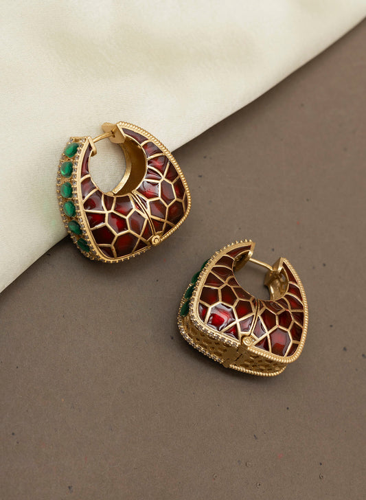 Kala meenakari stone hoop