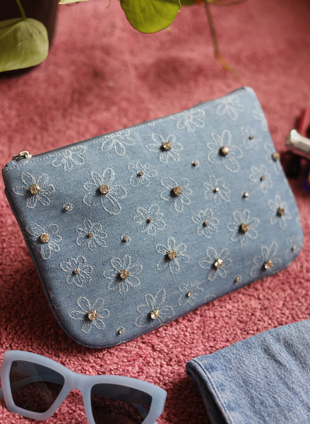 Dazzle dreams denim clutch