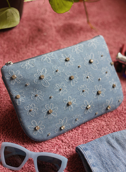 Dazzle dreams denim clutch