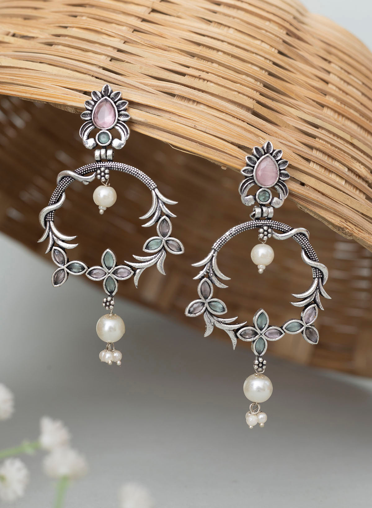 Sanidhya German Silver Earring