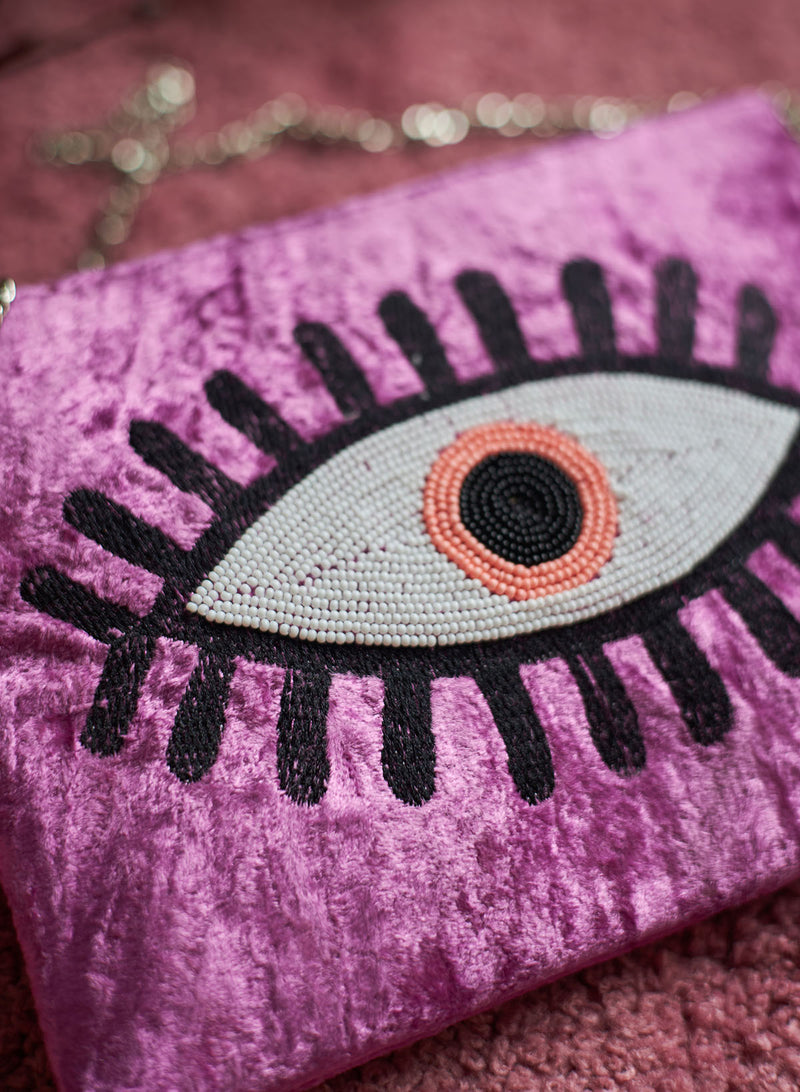 Evil eye sling bag/clutch