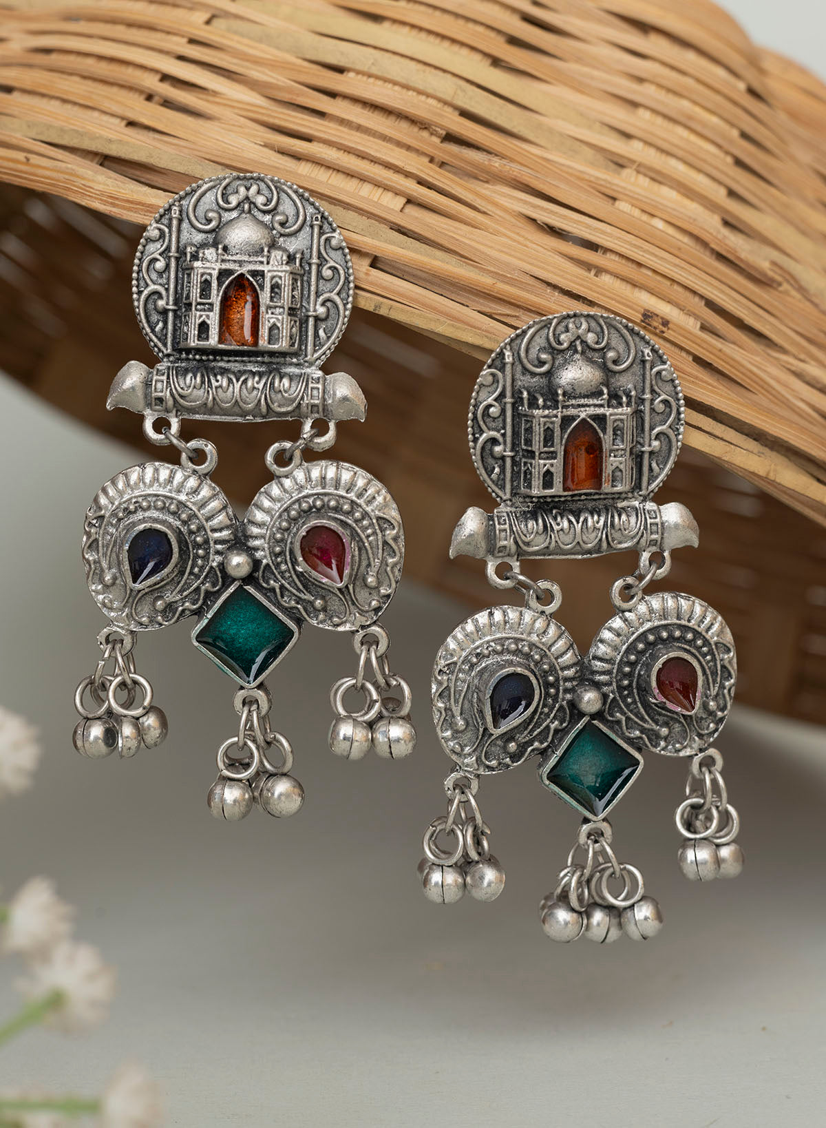 Ujjaini oxidised earring