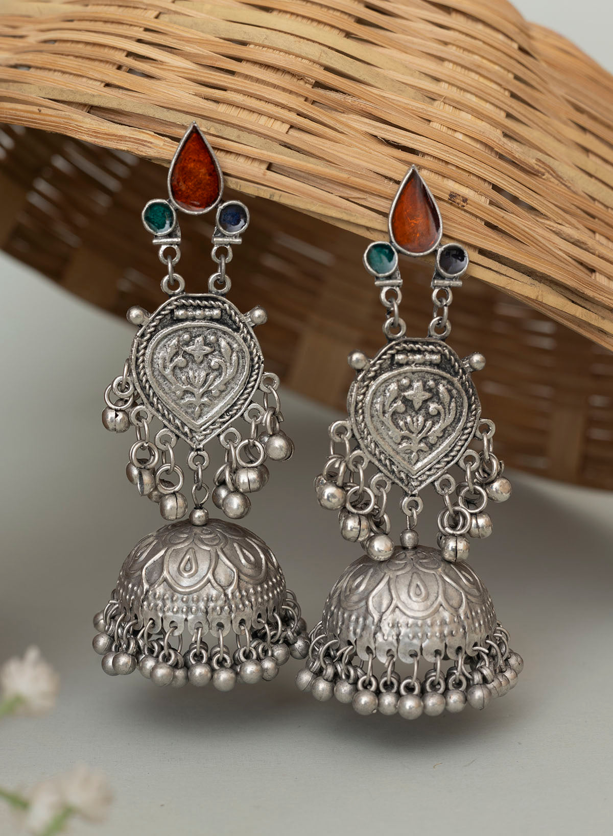 Alyaa oxidised jhumka