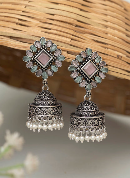 Laya German silver jhumka