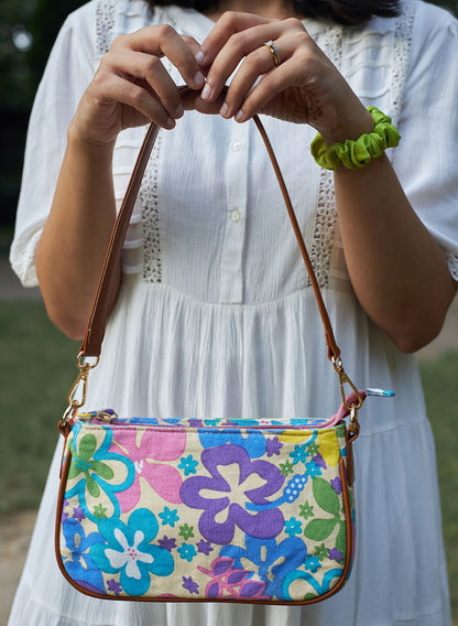 Dashing dahlia baguette bag