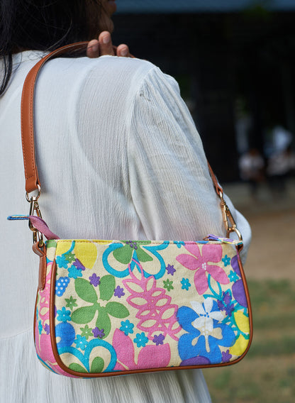 Dashing dahlia baguette bag