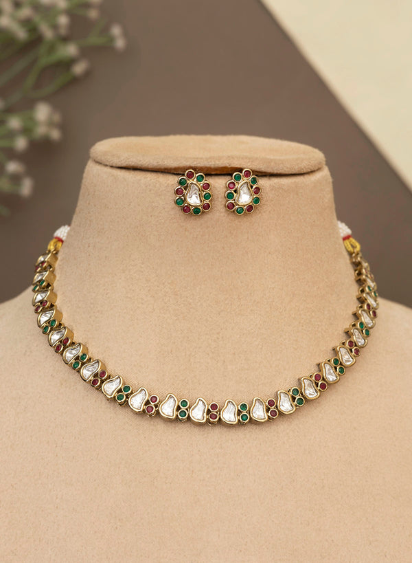 Waniya kundan necklace set
